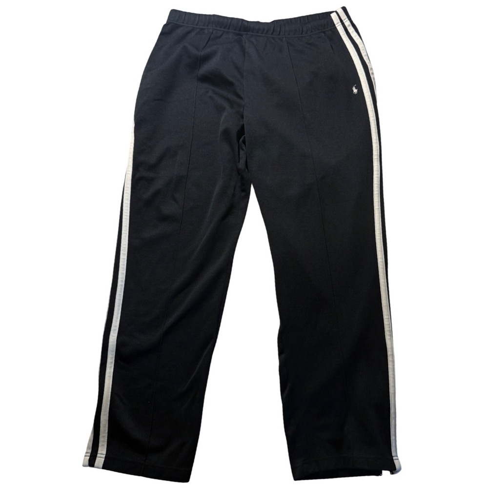 Vintage Polo Sport Ralph Lauren Track Pants Side Stripe Ankle Zip Mens L SKU167